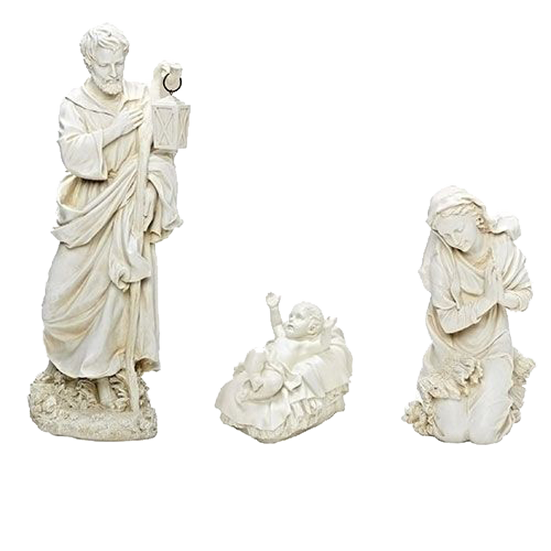 Ivory-Colored Holy Family Resin Nativity Statues, , large image number 0