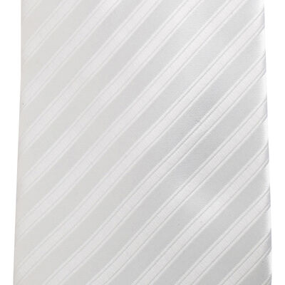 White on White Striped Necktie