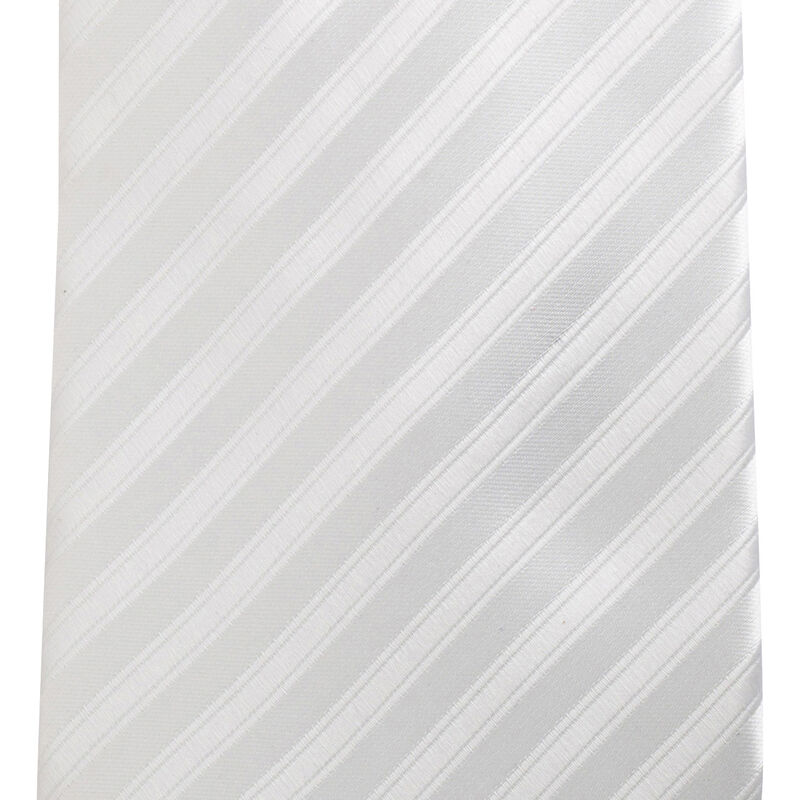 White on White Striped Necktie, , large image number 0