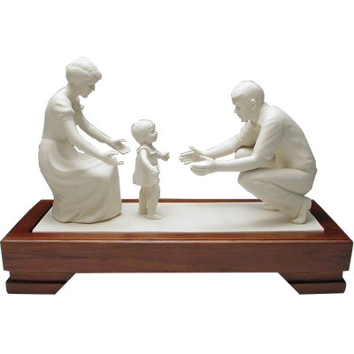 The Family Circle Statue with Base (Porcelain)