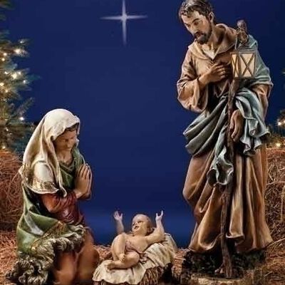 Large Holy Family Stone Resin Nativity