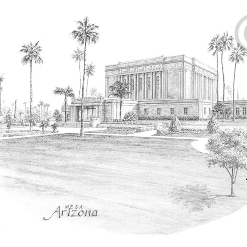 Mesa Temple Sketch (11x14 Print), , large image number 0