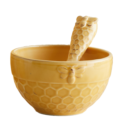 Honeycomb Bee Bowl and Spreader Set