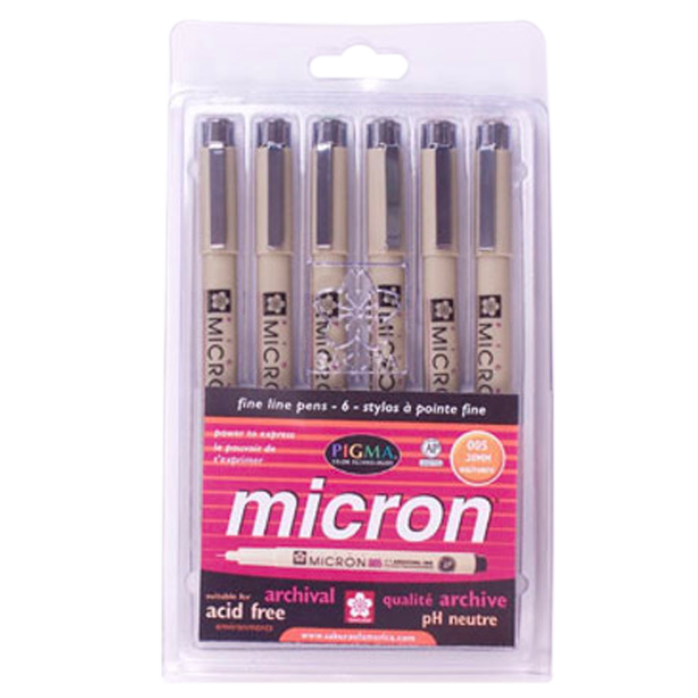 Pigma Micron 005 6-Color Pen Set