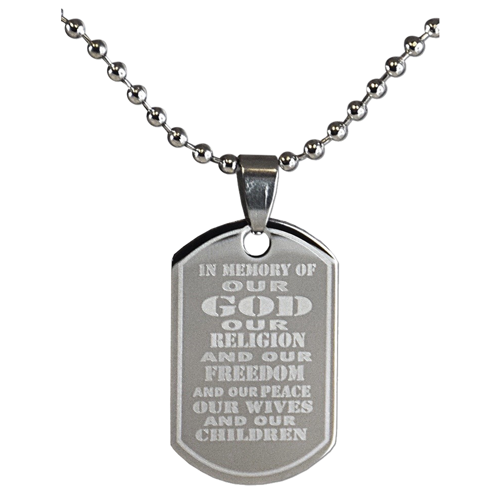 Customizable Dog Tag Necklace - Silver - LDS Necklace